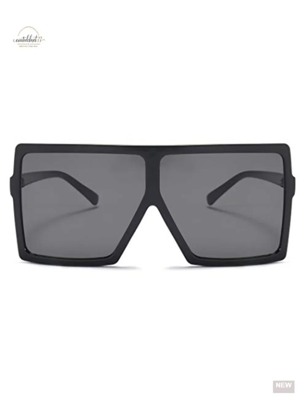 Oversized Square Sunglasses UV400 Protection Flat Top Shades